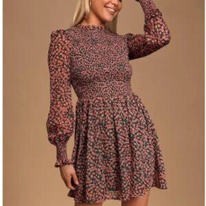 Lulu's Floral Green And Pink Dress Size XL